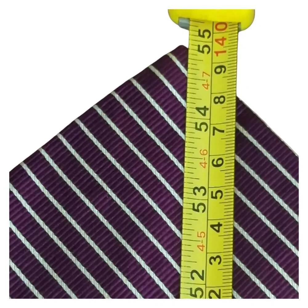 Polo Ralph Lauren Silk Tie Repp Striped Necktie Purple White Vintage 55
